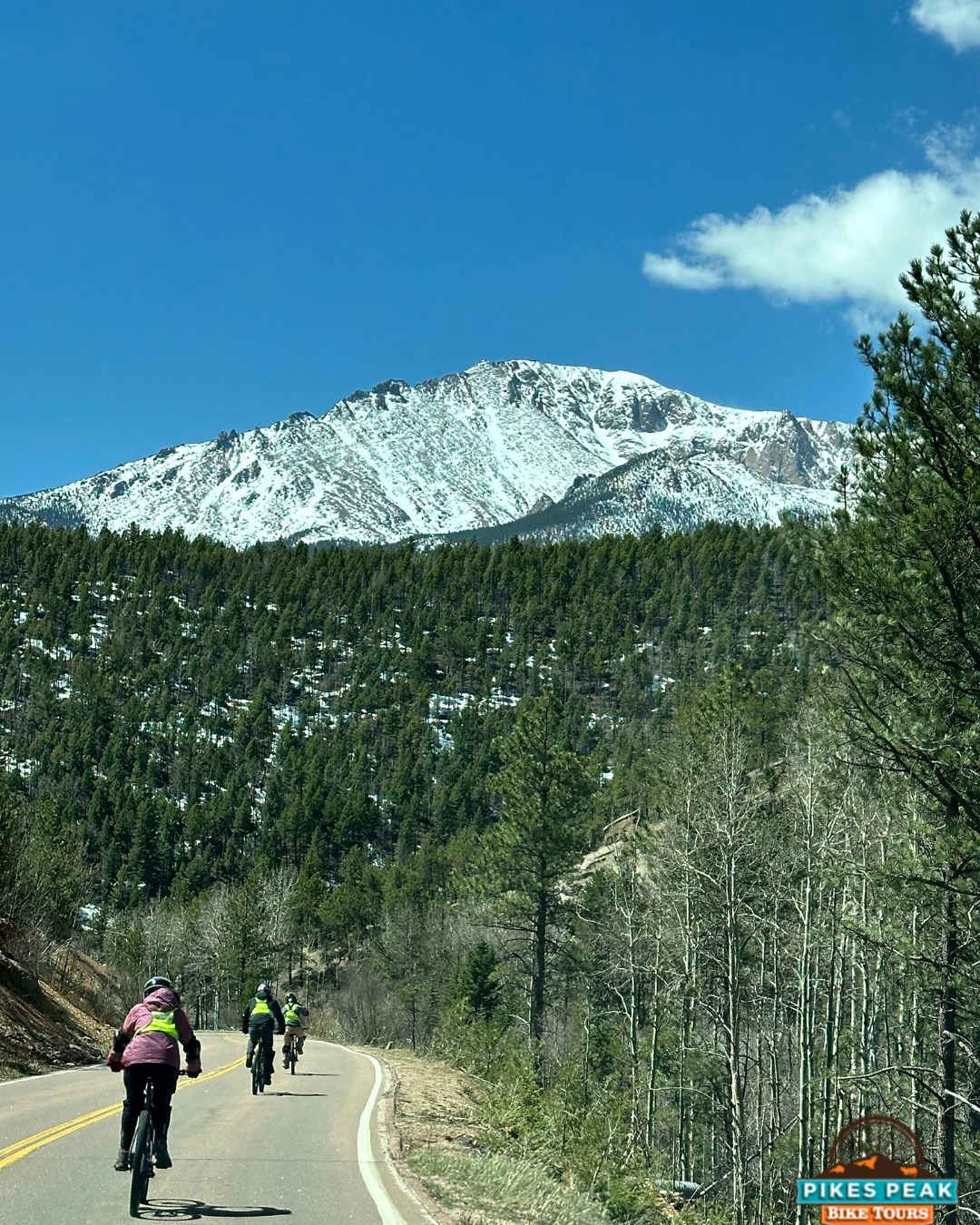 Guided bike tour on Pikes Peak Highway Colorado Springs